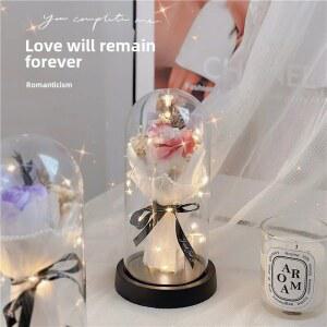 졸업꽃다발 영원한 장미 꽃다발 인공 꽃 아크릴 소재 여자 친구 시어머니 선생님에게 완벽한 생일 선물