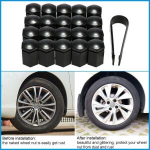 자동차 링 17x30mm 블랙 20피스 차량 휠 너트 볼트 커버 캡 VAUXHA