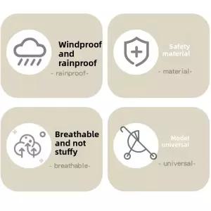 투명 유모차 비옷 방풍 방수 유모차 레인커버 막힘없는 시야 여행용 우비