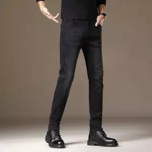 남성 트렌디 아이템 바지 배기핏 홍콩 명품 블랙가을 겨울 잔발 스판 캐주얼 HT4