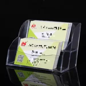 사무용 다층 아크릴 3단 명함 홀더 대용량 카드 보관함 책상 투명
