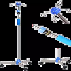 스테인리스 수액거치대 높이조절 병원용 바퀴형 이동