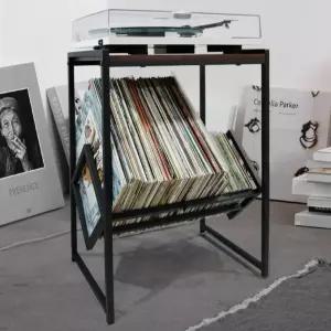철제 lp보관함 lp랙 블랙 턴테이블 진열대 거실 장식장 정리함 프레임