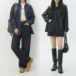 여자 청남방 워싱 데님 빅사이즈 오버핏 셔츠