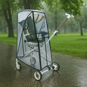 투명 유모차 비옷 방풍 방수 유모차 레인커버 여행용 막힘없는 시야 푸시체어 우비