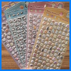 4팩 귀여운 미니 동물 패턴 스티커 - 문구류 장식을 위한 생동감 넘치는 작은 동물 장식품 RecordingYourLi