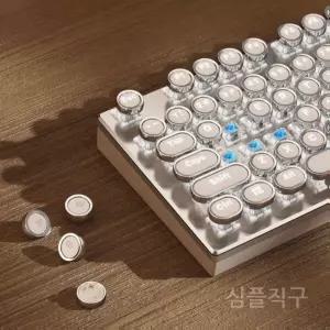 투명키보드 사무실 기계식 PC 예쁜 화려한 게이밍 저소음 그린축 데스크탑 게임용 조약돌 아크릴