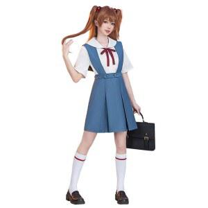 에반게리온 레이 코스프레 교복 세트 졸업사진용 세일러복 의상 가슴 보호 포함 캐릭터복