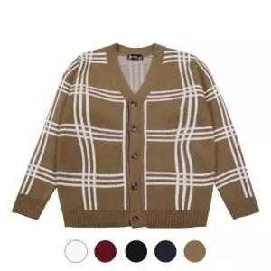 [모로엠] 남자 브이넥 오버핏 체크패턴 가디건 5컬러 SO-CA-Q072