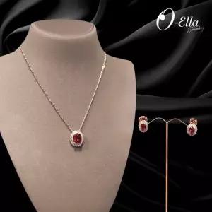 오엘라 루비 주얼리세트 목걸이 귀걸이 세트