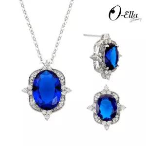 오엘라 사파이어 주얼리세트 목걸이 귀걸이 세트