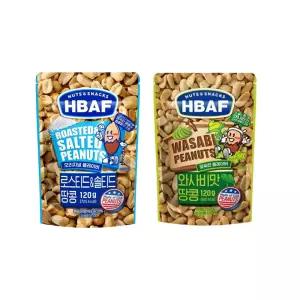 바프120g 로스티드&솔티드땅콩1개+와사비맛땅콩1개/견과류믹스/간식 무료배송