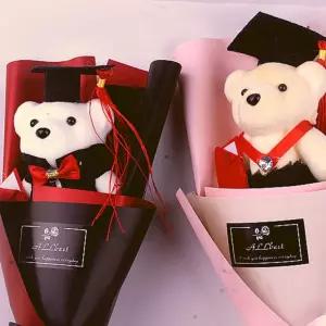 곰돌이인형 졸업 꽃다발 학사모 곰 인형 졸업선물(6개주문이상)