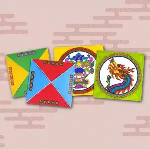 어린이 전통 딱지치기 만들기 체험키트 종이 딱지 명절게임 유치원