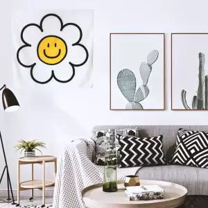 스마일 플라워 천 패브릭 포스터 벽 가리개 DD-11830 Jek1+3jEk