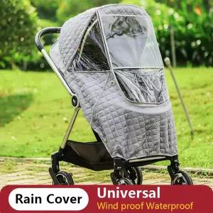 윈드 쉴드 레인 커버 유니버설 2 in1 레인 코트 유모차 방수 겨울 따뜻한 코튼 후드 유모차 액세서리