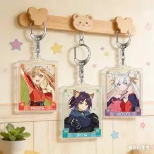 초가구야공주 아크릴 키링 열쇠고리 루나미 야치요 사카요리 이로하 애니 굿즈 6cm