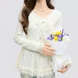 [패션시그널]레이스엣지패턴 블라우스 66E67B