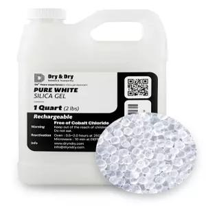 건조 및 [1.9 LBS 프리미엄 순수 안전한 흰색 실리카 젤 비드(산업 표준 3-5mm) - 충전식 비드 겔 건조제