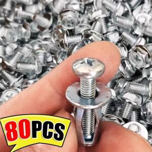 4-80PCS 꽃잎 모양 리벳 너트 나사 볼트 키트 확장 금속 패널 라이센스 플레이트 클램프 잠금 잭 벽 패스너