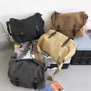 일본 빈티지 메신저백 가방 남성 바디 패션 브랜드 대용량 캐주얼 크로스백 학생 캔버스 여성