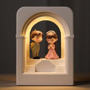 무드등 신혼부부 결혼기념일 테이블선반 모양 더블 테이블 드레스 커튼박스 부부 감성 선물