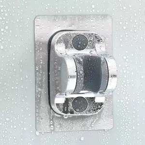 (색상 실버)무타공 접착식 샤워기 거치대 욕실 각도조절 샤워홀더