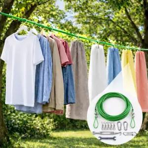 간편설치 와이어 빨래줄 옥상 야외 캠핑 여행용 빨래끈 5mmx20M