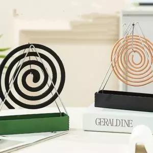 (색상 블랙)스텐 삼각형 휴대용 모기향 받침대 홀더 캠핑 야외 거치대 연소기 퇴치 모기향통 연소대