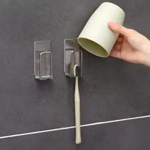 ( )접착식 스텐 304 스테인리스 칫솔 걸이 양치컵 거치대 면도기 홀더 PP-10109