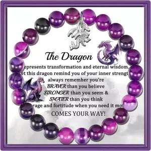드래곤 러버의 매력 보석 팔찌 영감의 정령 동물 선물 친구들을 위한