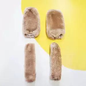 겨울용 오토바이 핸들 털 커버(베이지) 자전거 킥보드 오토바이 핸들 커버 카바 방한용품 방한