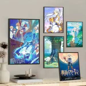 프리렌 Frieren 애니메이션 인쇄 포스터 방수 종이 스티커 커피 하우스 바 벽