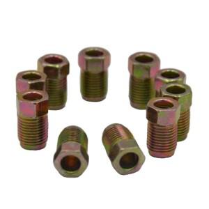 10Pcs 짧은 중공 남성 브레이크 파이프 나사 제동 강철 튜브 용 내구성 너트