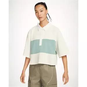 나이키 스포츠웨어 여성 오버사이즈 반팔 폴로 탑 - 세일캐넌화이트화이트