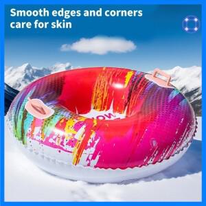 접이식 풍선 스노우 튜브 썰매 핸들 두꺼운 PVC 스노우 튜브 겨울 스노우 튜브 겨울 야외 스포츠 장난감 JO