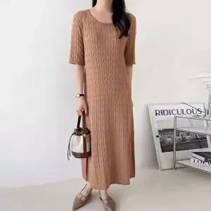 [하프클럽/]빅사이즈 601 클래식짜임패턴원피스 DARX123