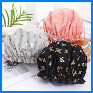 여성용 방수 샤워 캡 더블 레이어 샤워 헤어 커버 주방 욕실 샴푸 캡 목욕 밤 모자 용품 1PC