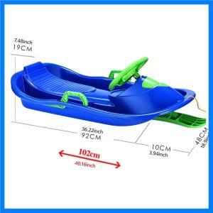 어린이용 스노우 썰매 스티어링 휠과 브레이크 포함 겨울철 다운힐 썰매 장난감 독특한 디자인 다용도 야외