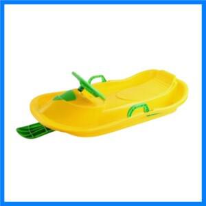 스티어링 휠 브레이크가있는 조종 가능한 눈 썰매 잔디 썰매 다목적 내리막 썰매 소년 어린이를위한 경량