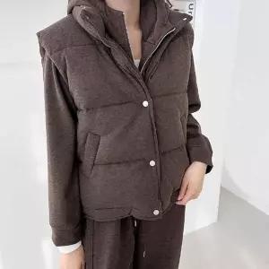 하이넥 해비 겨울 패딩조끼 패딩 아우터