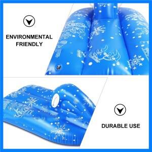 겨울 스키 게임용 인플레이터블 스노우 튜브 PVC 눈송이 모양 눈썰매 견고한 원형 인플레이터블 스키 튜브