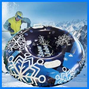 풍선 스노우 튜브 썰매 더블 핸들 스키 링 밸브 디자인 PVC 썰매 튜브 겨울 야외 장난감 어린이 성인 스키