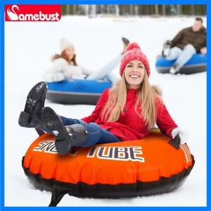 Camebust 47인치 옥스포드 천 커버가 있는 새로운 풍선 스키 링 겨울 스노우 튜브 선샤인 오렌지 색상