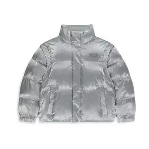 [셀러허브]내셔널지오그래픽 키즈 K254UPD020 키즈 글로시 2WAY 패딩 점퍼 SILVER (S45642247)