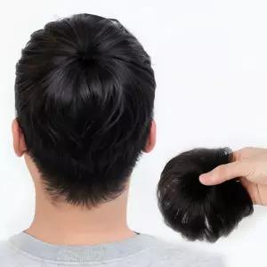 인모 블랙 정수리가발 인조 모 바닥 가발 숱 조절 패션 스타 일링 모자 헤어 피스 커버