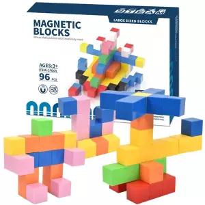 R 착착 자석 빌딩 큐브 블록 불투명 96피스 cfd05 마이 네모 블럭 마그넷 교재 교구