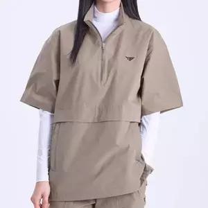 여성용 반팔 스포츠웨어 여름 아노락 캐주얼 트레이닝 상의 운동복