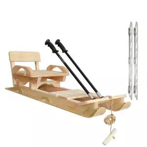 성인용 원목 아이스 스케이트 더블 썰매