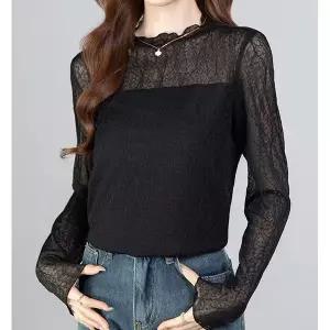 [패션시그널]러플네크라인 시스루 블라우스 DA1DE3_P416440068